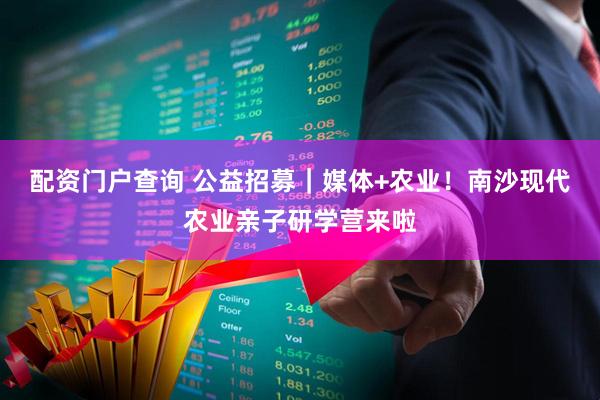 配资门户查询 公益招募｜媒体+农业！南沙现代农业亲子研学营来啦